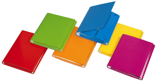Sammelbox VELOCOLOR®, DIN A5, Karton glanzkaschiert, Klettverschluss, 6 Farben sortiert