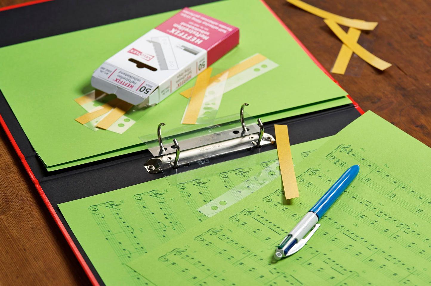 HEFTFIX®, 105 mm long, hard foil sk, hole spacing 60 and 80 mm, 1000 pcs. loose, crystal clear
