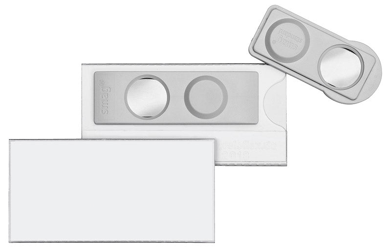 Magnet-Namensschilder VELOCARD®, 60 x 30 mm, Hart-PVC, Doppelmagnet, transparent