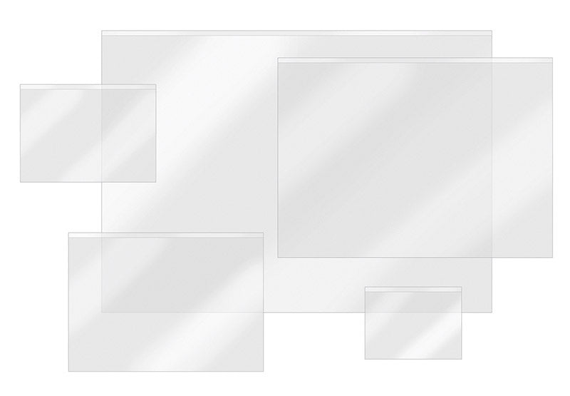 VELOCOLL® label window, landscape format, 148x105, PP sk, long side open, pack of 100, crystal clear