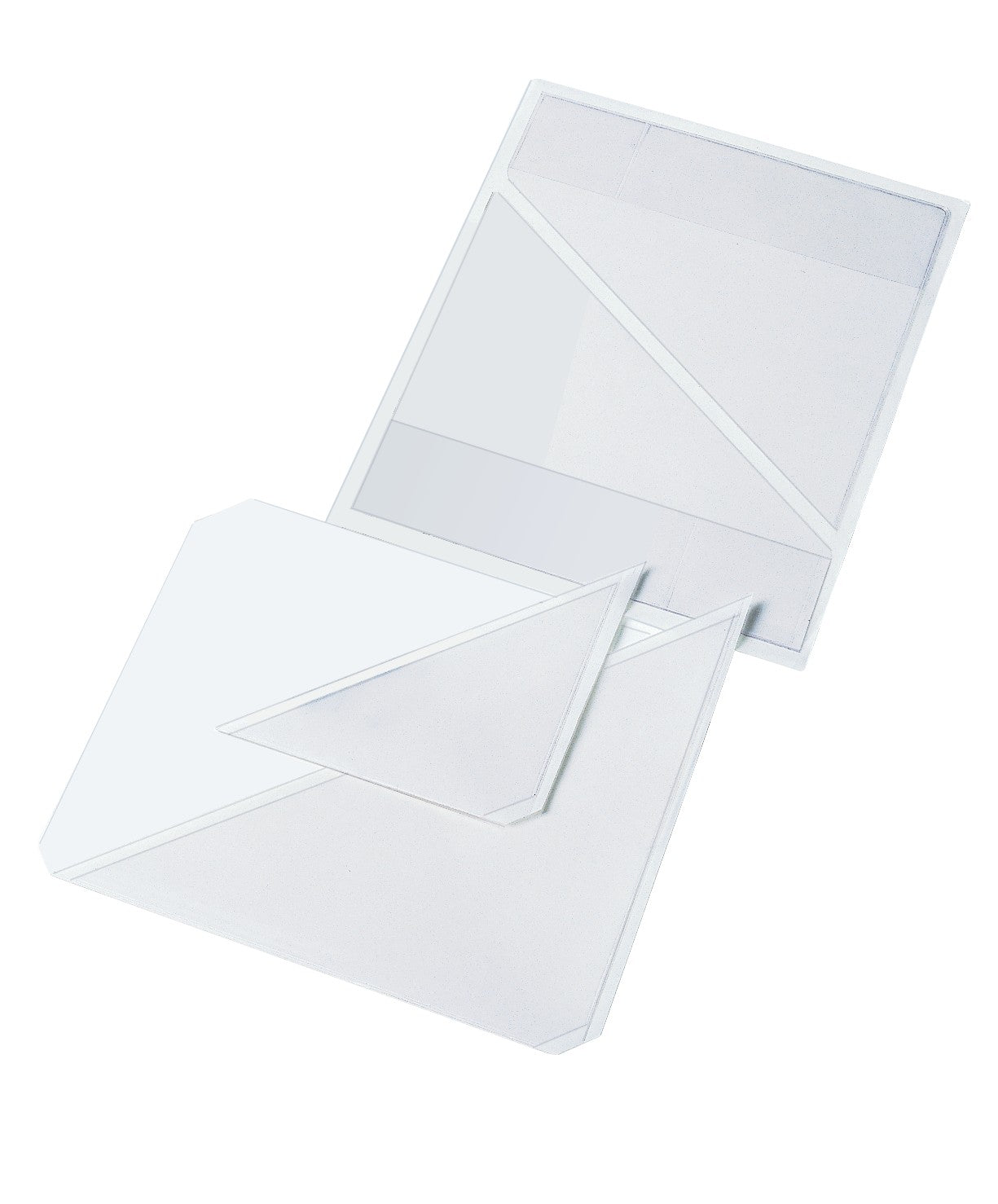 Triangular pockets VELOCOLL®, 10x10, PP, self-adhesive back, 100-pack, crystal clear