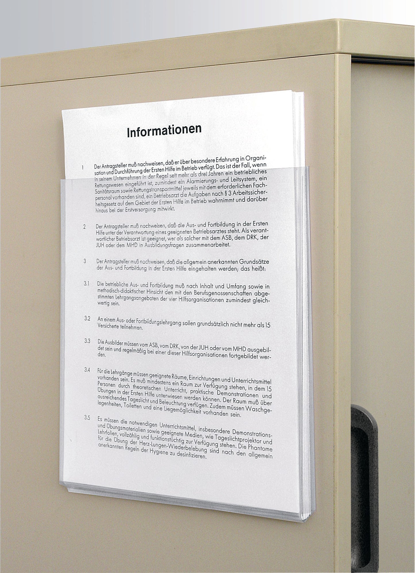 zum Aufbewahren von Anleitungen und Informationen