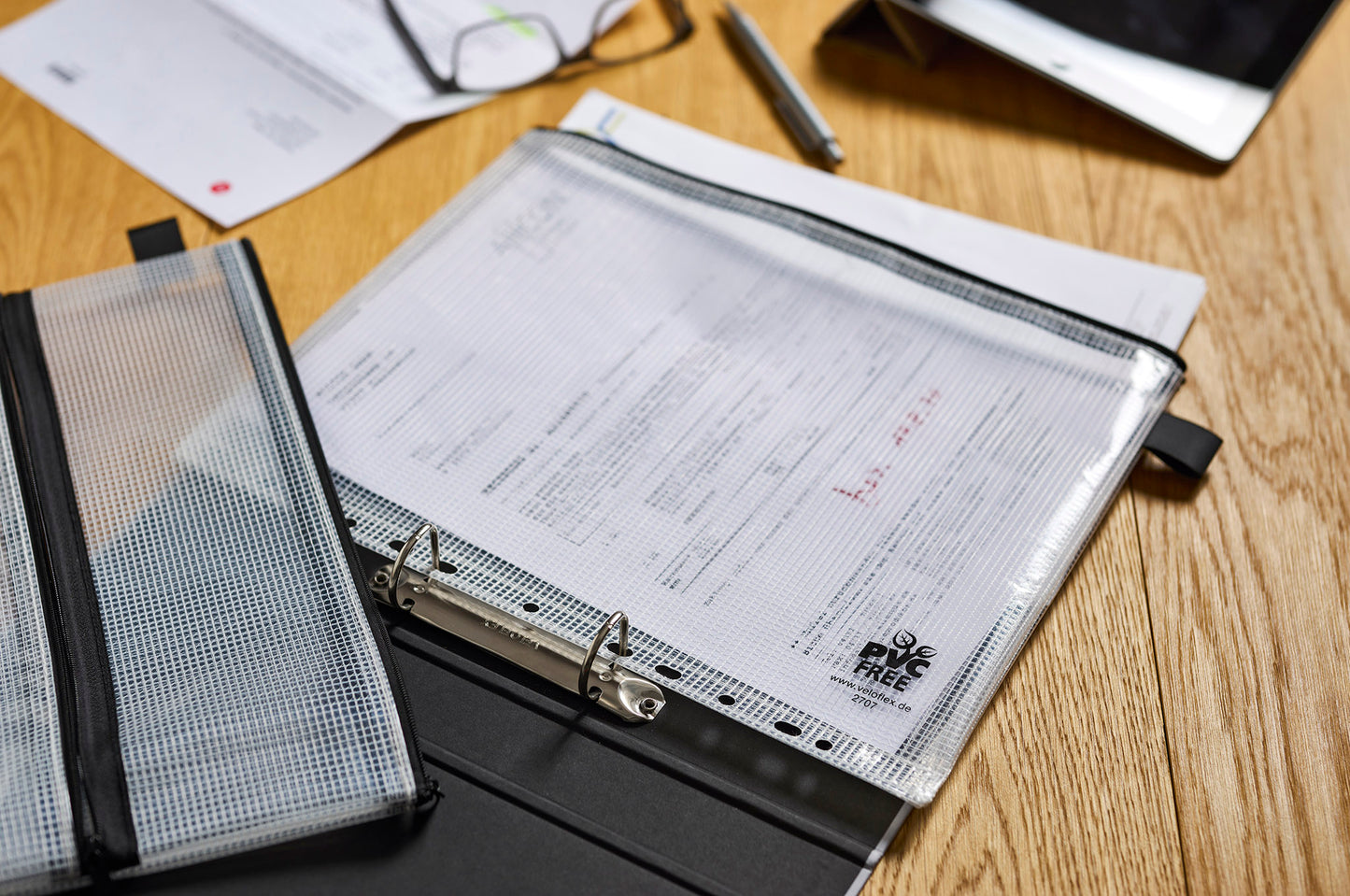 Reißverschlusstasche, DIN A4, PVC frei, gewebeverstärkt