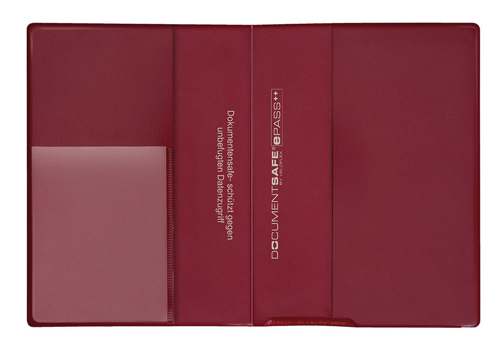 Document Safe®ePass++-Schutzhülle gegen Datendiebstahl, passend für Reisepass, 100 x 135 mm, PVC und Spezialfolie, weinrot