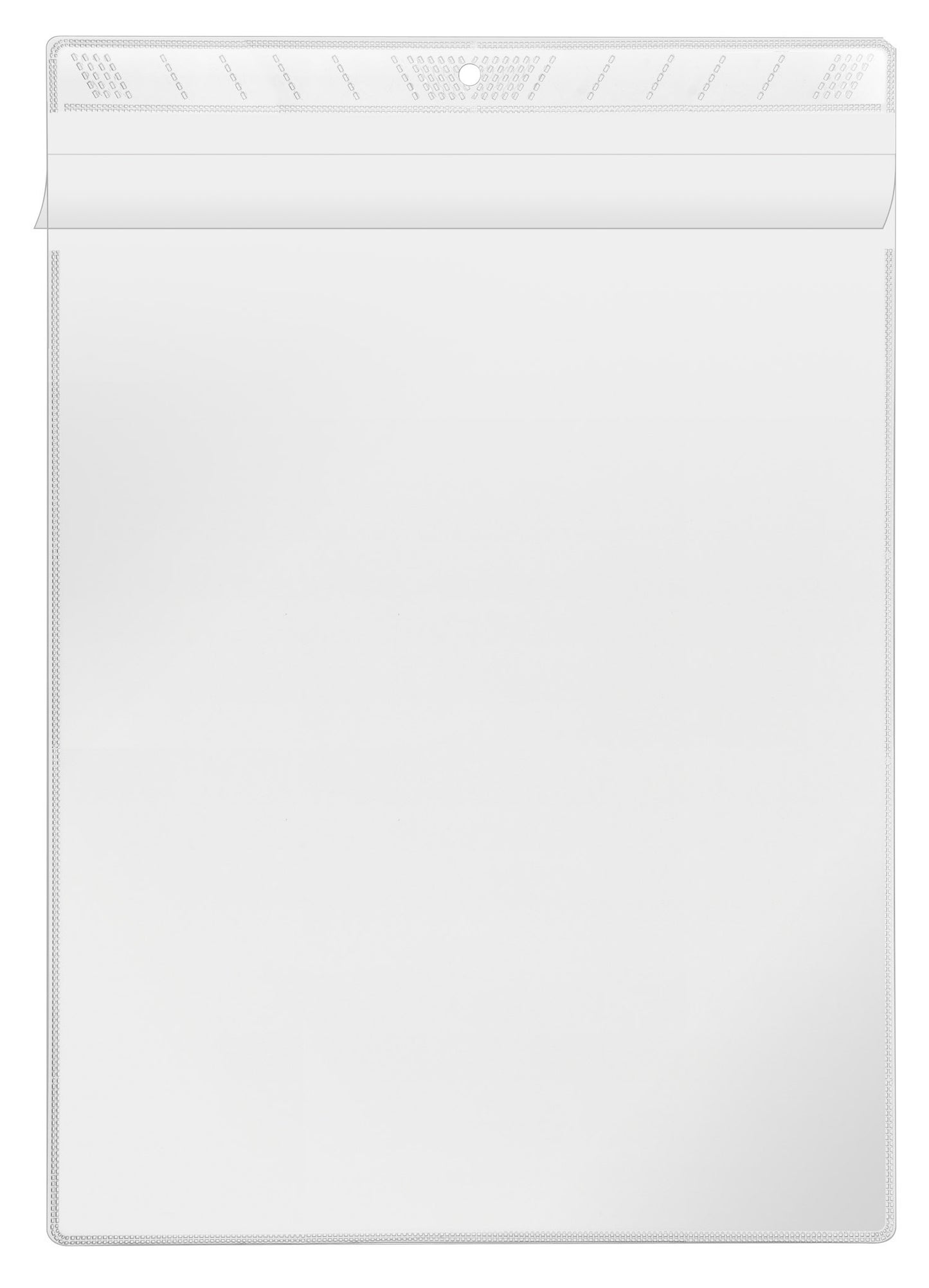 Transparent pocket, DIN A4, PP 140 my, center hole, pack of 10, crystal clear