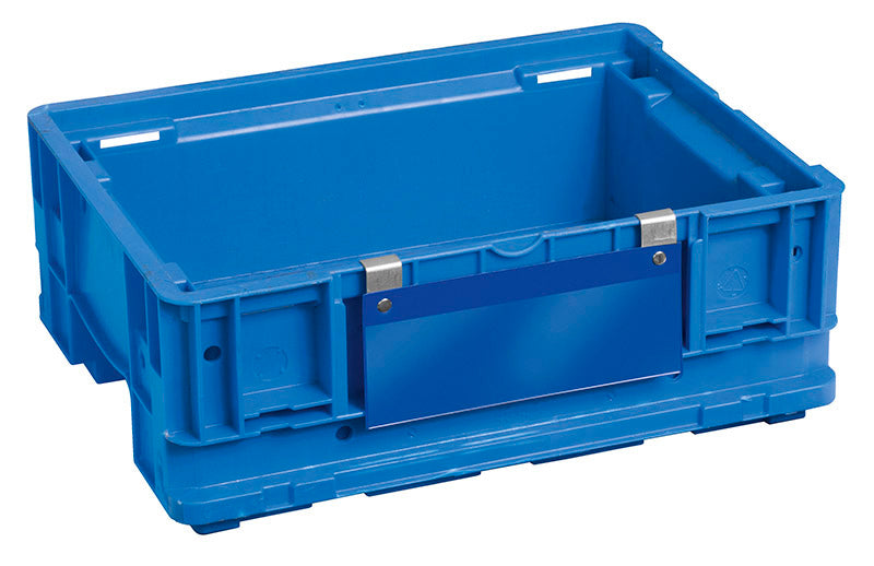 Tasche für Kleinladungsträger, Hart-PVC, Halterung aus VA, blau