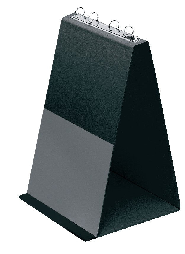 Tisch-Flip-Chart, DIN A4 hoch, PVC-Folie, 4-Rund-Ring-Mechanik 20 mm, schwarz