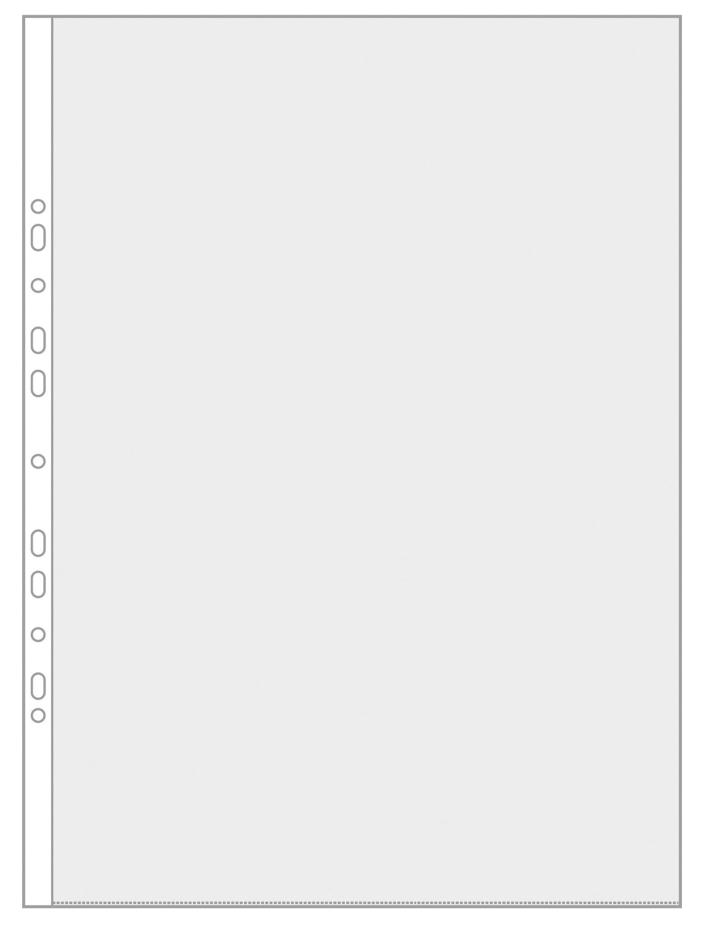 Prospekthüllen, DIN A3 hoch, PP 80 my, Eurolochung, 10 im Beutel, glasklar