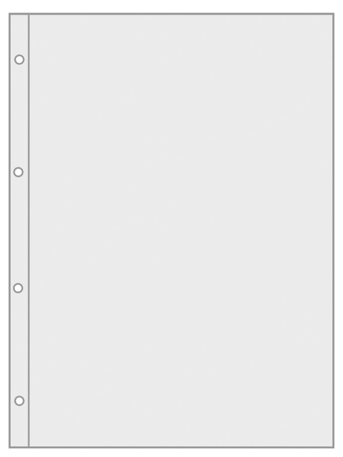 Prospekt-/Overheadhülle, DIN A4, PVC 100 my, 4fach Lochung, transparenter Heftrand, weichmacherfrei, glasklar