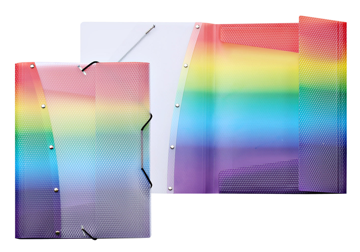 Sammelmappe Rainbow Diamond, DIN A4, PP-Vollkunststoff, mit Gummizug