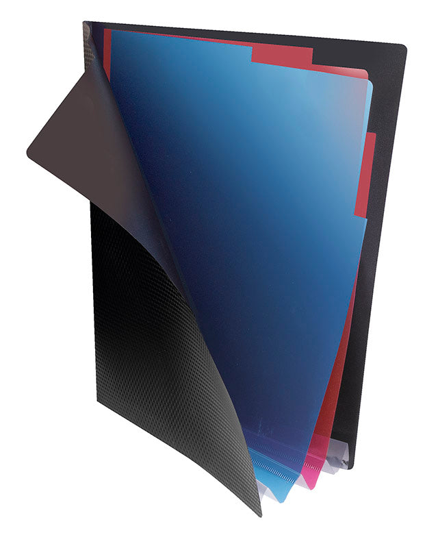 Registermappe Diamond, DIN A4, PP, 3-tlg., schwarz