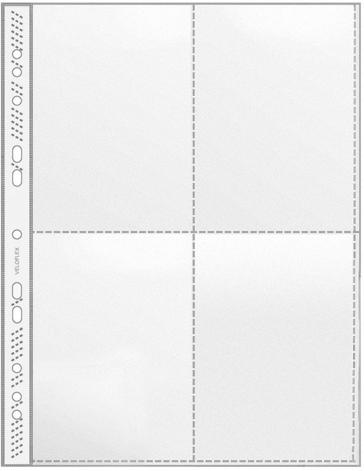 Sammelhülle, DIN A4, PP 140 my, 4-fach unterteilt, für DIN A6 hoch, glasklar