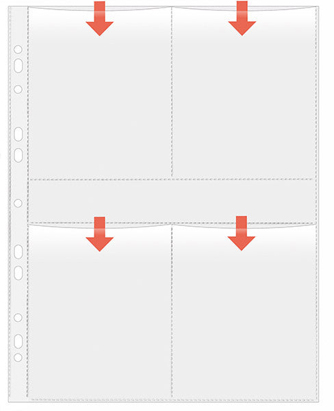 Fotohüllen, DIN A4 für 9x13cm hoch, PP, für 8 Fotos, 5er Packung, glasklar