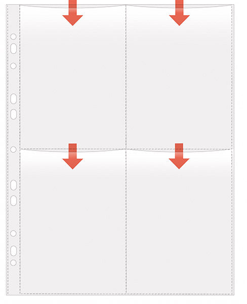 Fotohüllen, DIN A4 für 10x15cm hoch, PP, für 8 Fotos, 5er Packung, glasklar