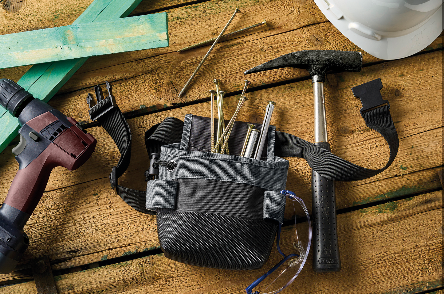 Tool Bag S, high-quality multifunctional bag, robust textile, wide strap, water-repellent fabric, black/grey