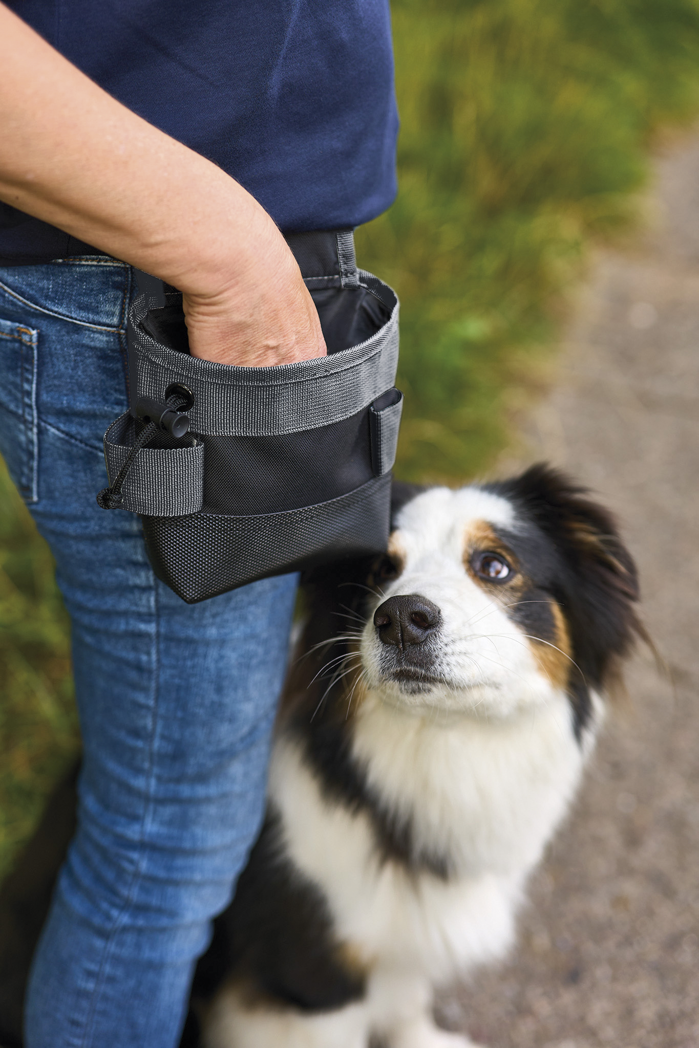 Tool Bag S, high-quality multifunctional bag, robust textile, wide strap, water-repellent fabric, black/grey