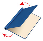 Klemmbinder VELOCOLOR® A4 blau - so wird das Papier reingelegt