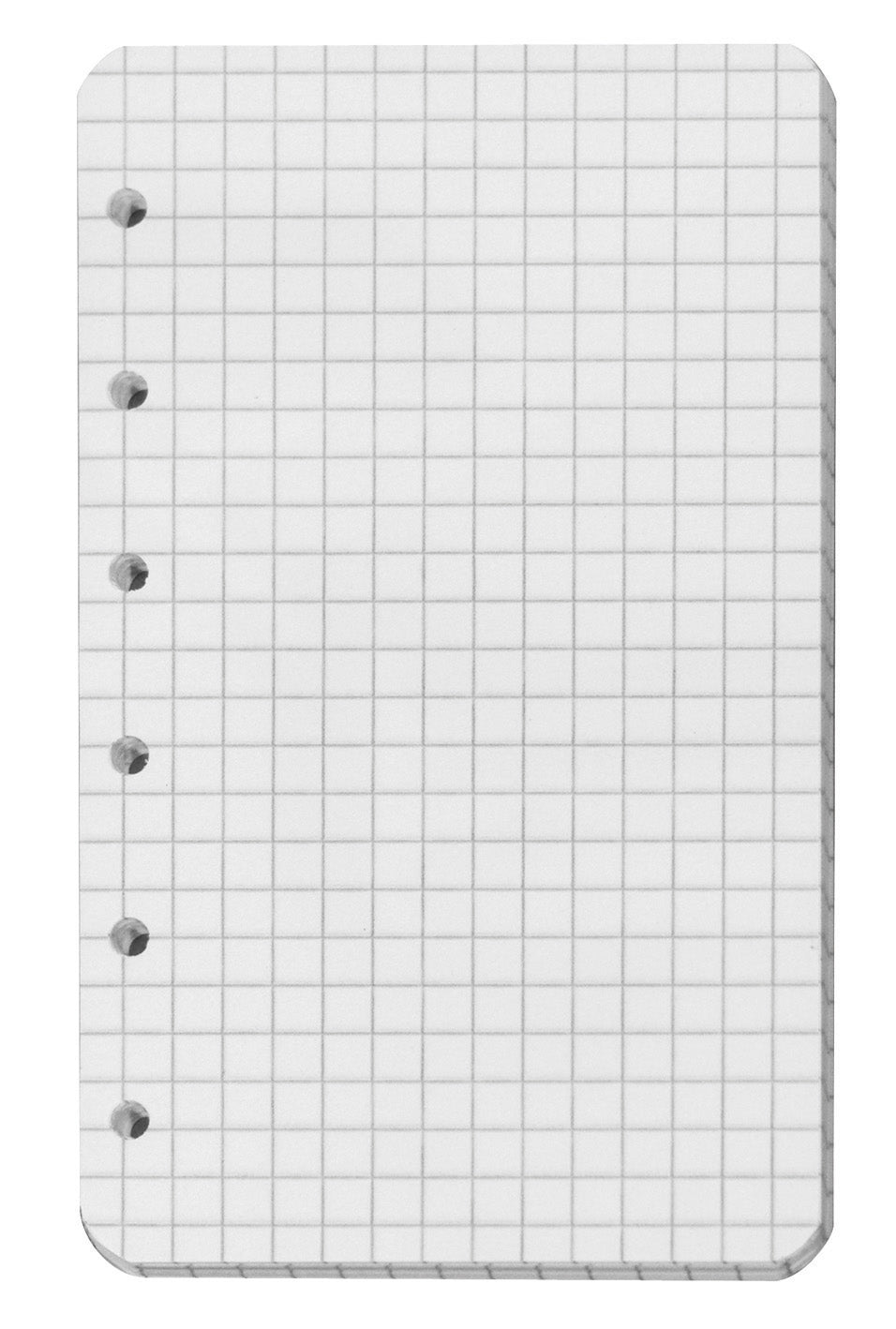 Ringbucheinlage, DIN A7 Format 74 x 127 mm, 50 Blatt Papier, kariert, weiß
