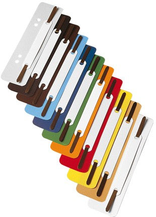 Heftstreifen, 34 x 150 mm, starkes PP, links gelocht, 6 u. 8 cm Abstand, 10 Farben sortiert