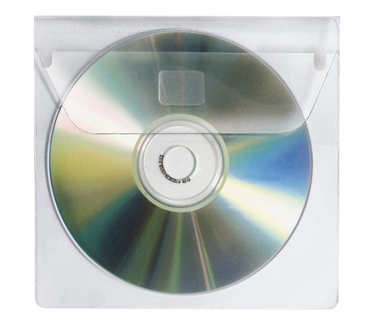 CD-Hüllen zum Einkleben, für 1 CD, PP selbstklebend, 10er SB-Packung, glasklar
