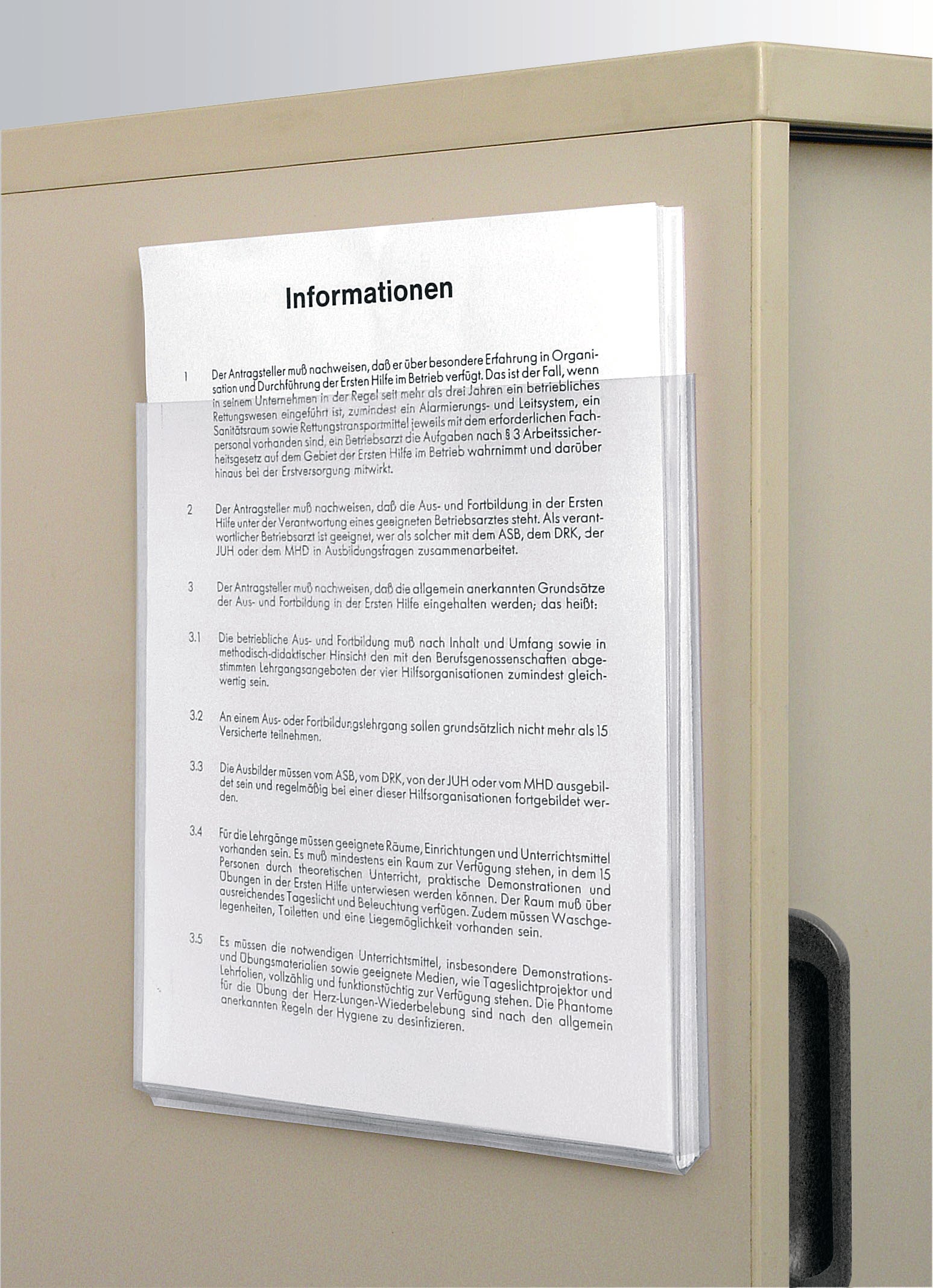 zum Aufbewahren von Anleitungen und Informationen