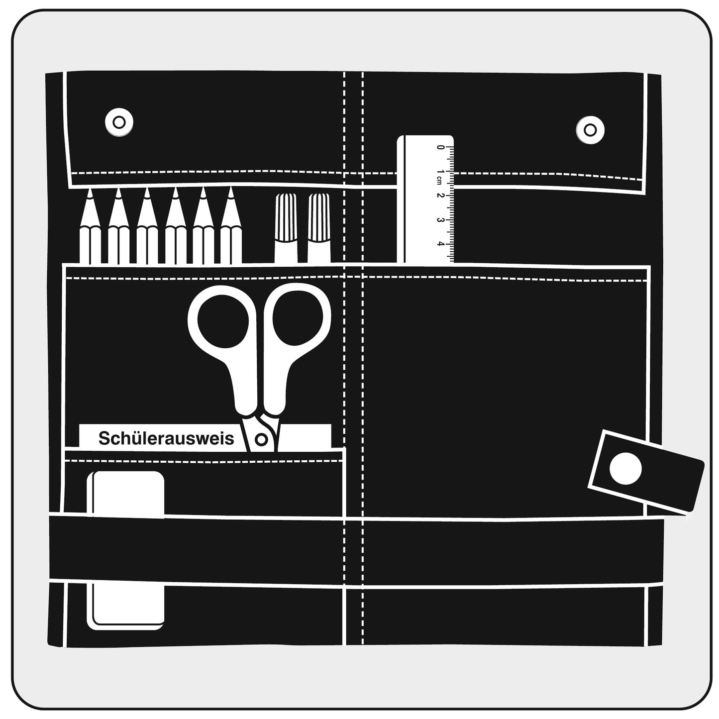 VELOBAG® Komfort, flexible Organisationstasche, Nylon, mit Druckknopfverschluss