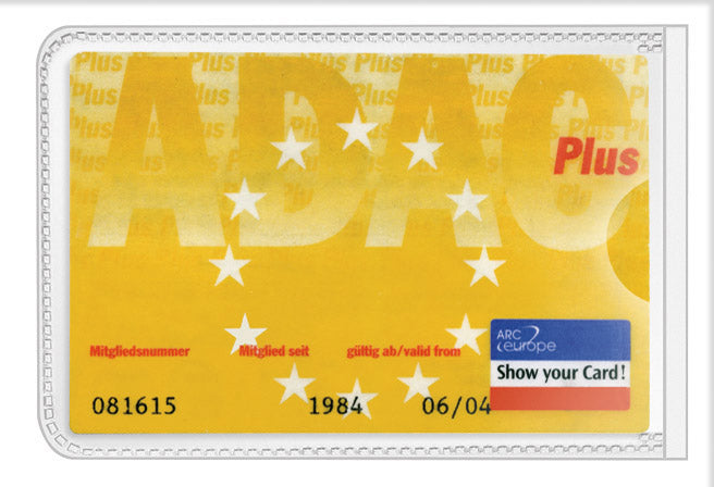 Schutz- und Ausweishülle, 57x88, PP 170my, Oberfolie verkürzt, Großpackung, genarbt
