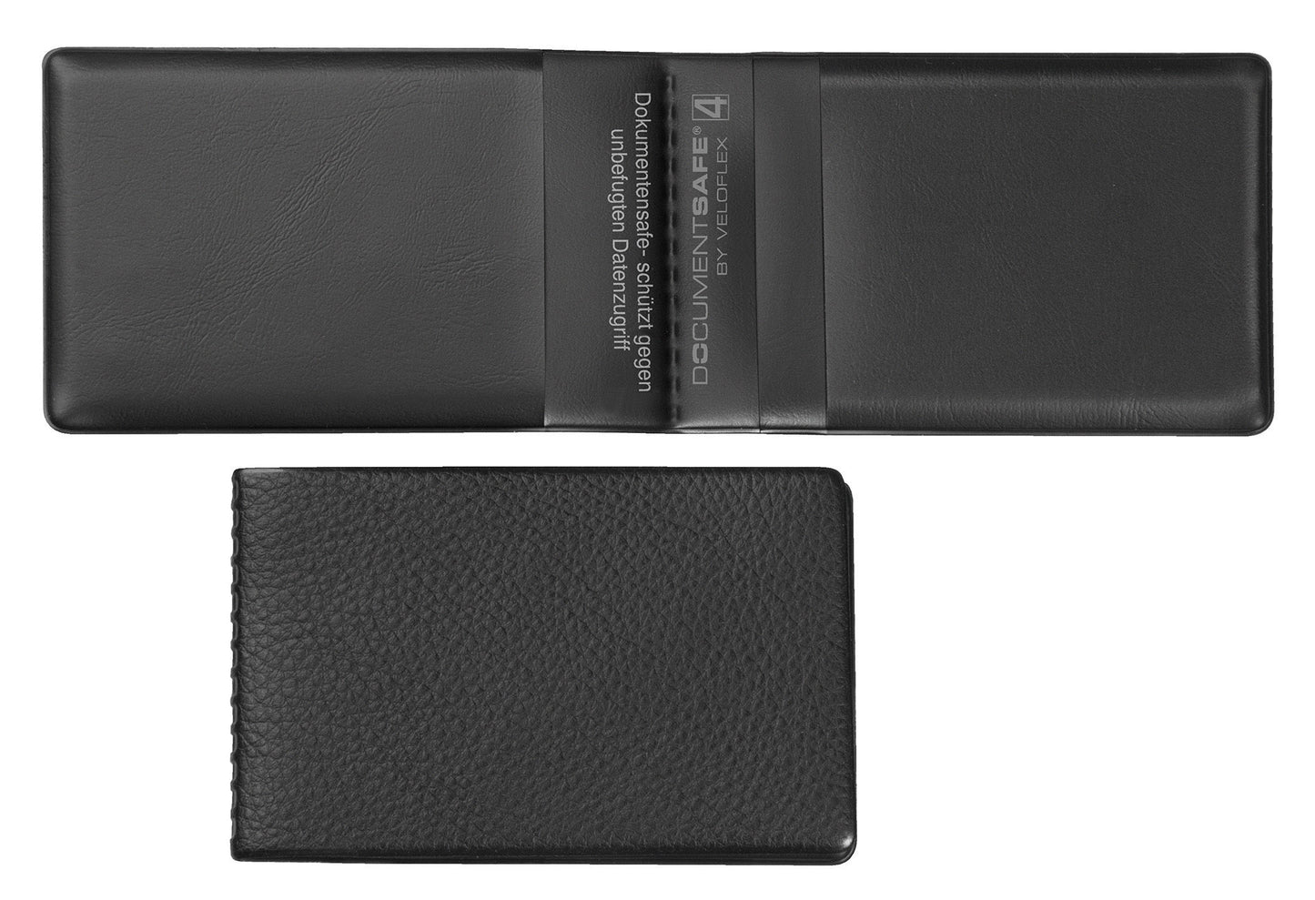 Document Safe®4-Schutzhülle gegen Datendiebstahl, passend für 4 Karten, 100 x 65 mm, PVC und Spezialfolie, für Karten mit RFID/NFC-Funkchip, schwarz