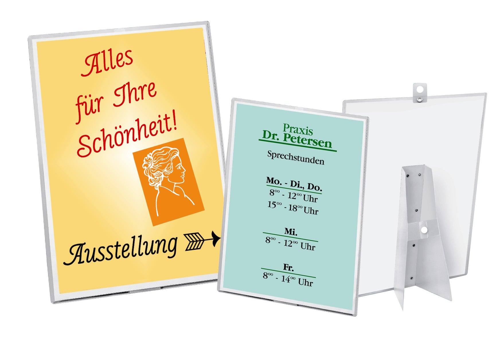 Plakatständer, DIN A3, PP, Aufstellen oder Aufhängen, Einschub von oben, glasklar