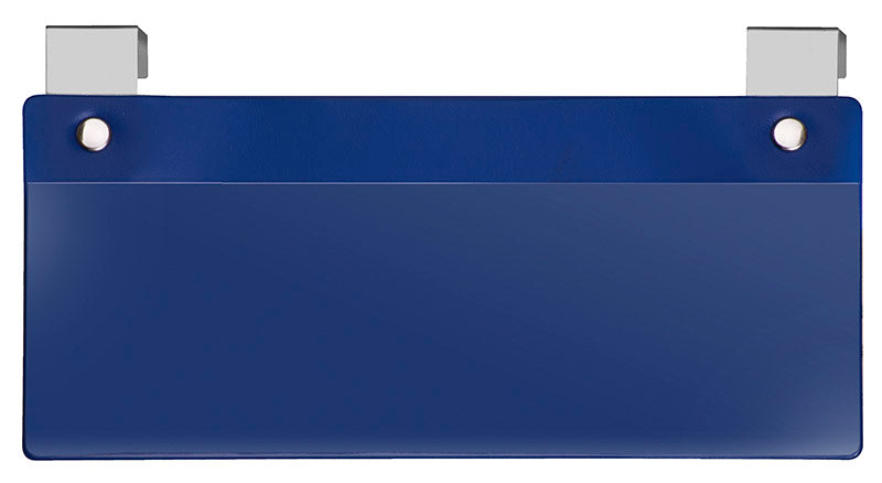Tasche für Kleinladungsträger, Hart-PVC, Halterung aus VA, blau