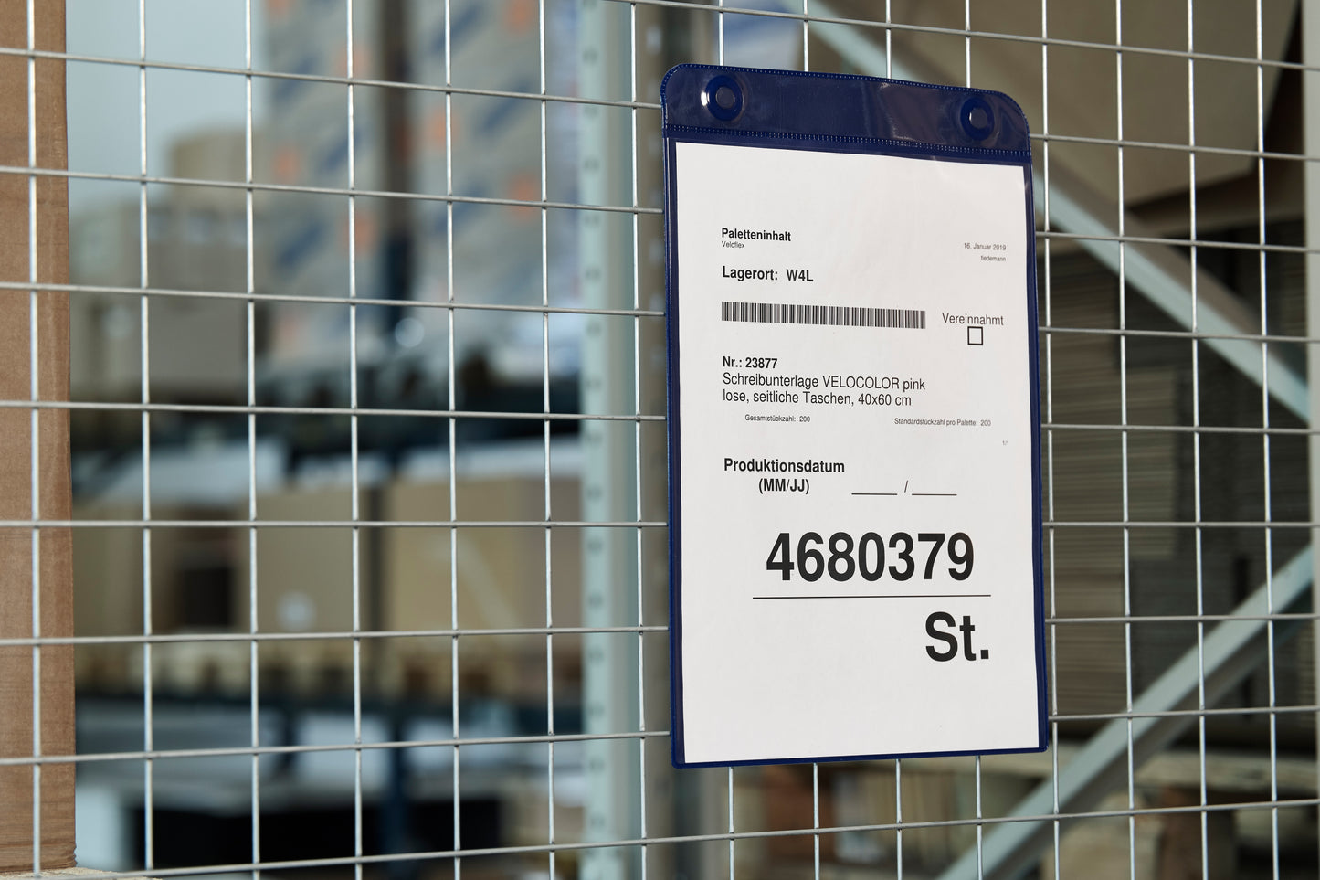 Neodym-Magnettasche, DIN A4, Hochformat, PVC, sehr starke Haftkraft, blau