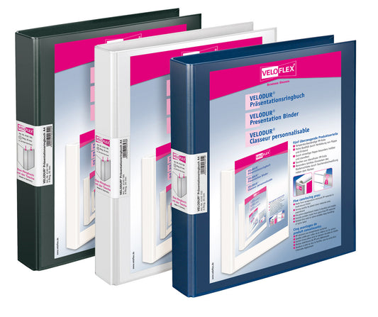 Präsentationsringbuch VELODUR®, DIN A4, PP kaschiert, 4-D-Ring-Mechanik 25 mm