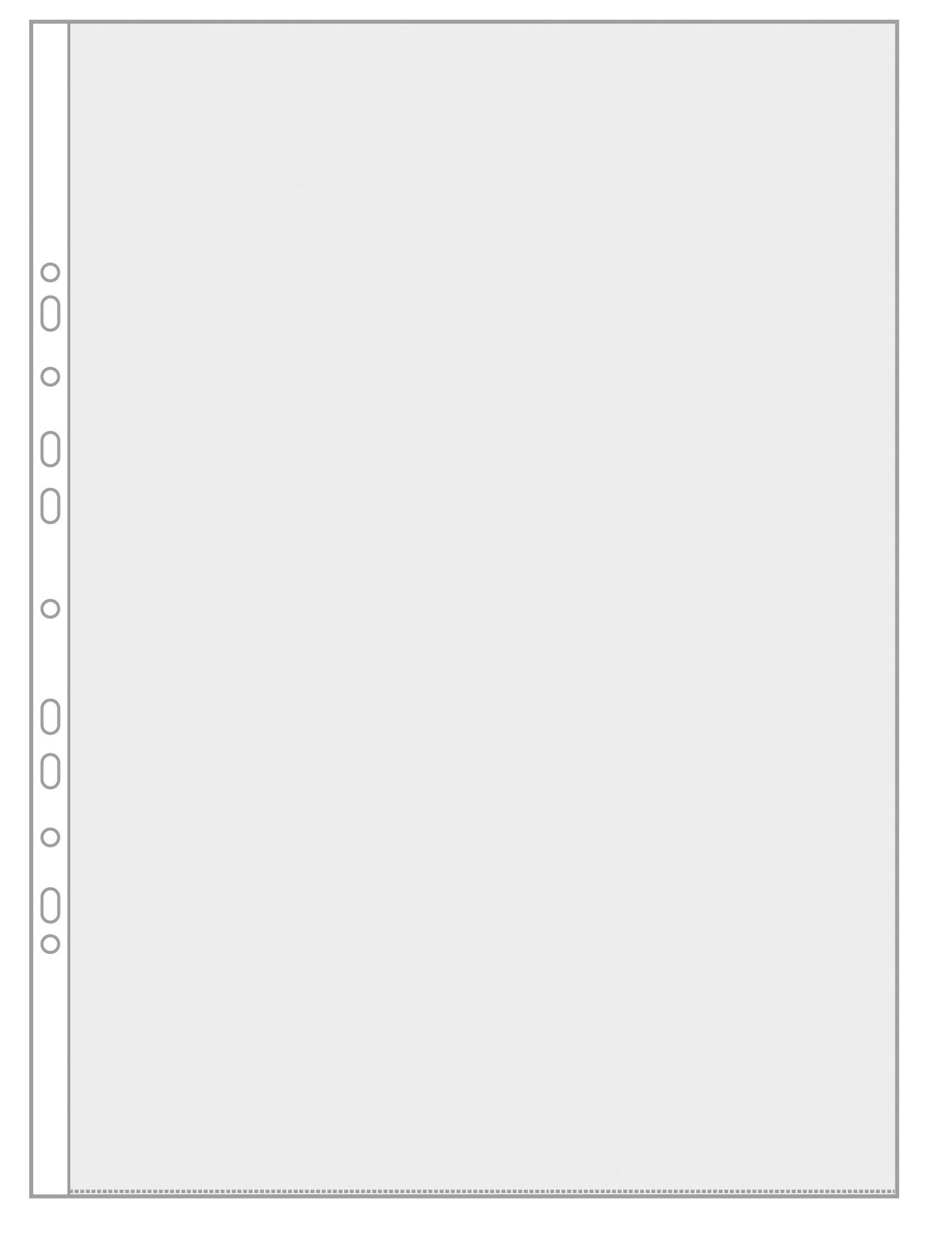 Prospekthüllen, DIN A3 hoch, PP 80 my, Eurolochung, 10 im Beutel, glasklar
