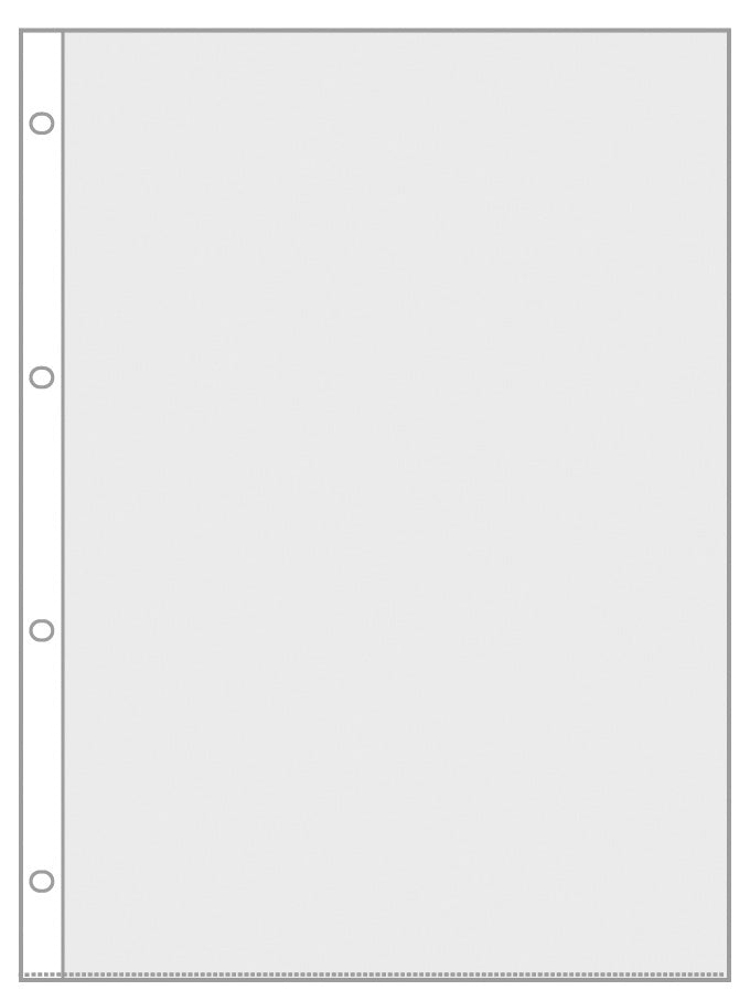 Prospekthüllen, DIN A4, PP 75 my, 4-fach Ovallochung, dokumentenecht, glasklar