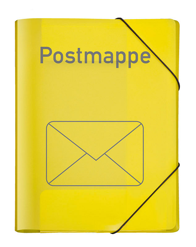 Sammelmappe mit Aufdruck Postmappe, DIN A4, PP, gelb