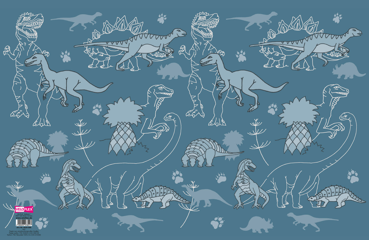 Schreibunterlage Dinos, 39 x 60 cm, aus Karton, umweltfreundlich