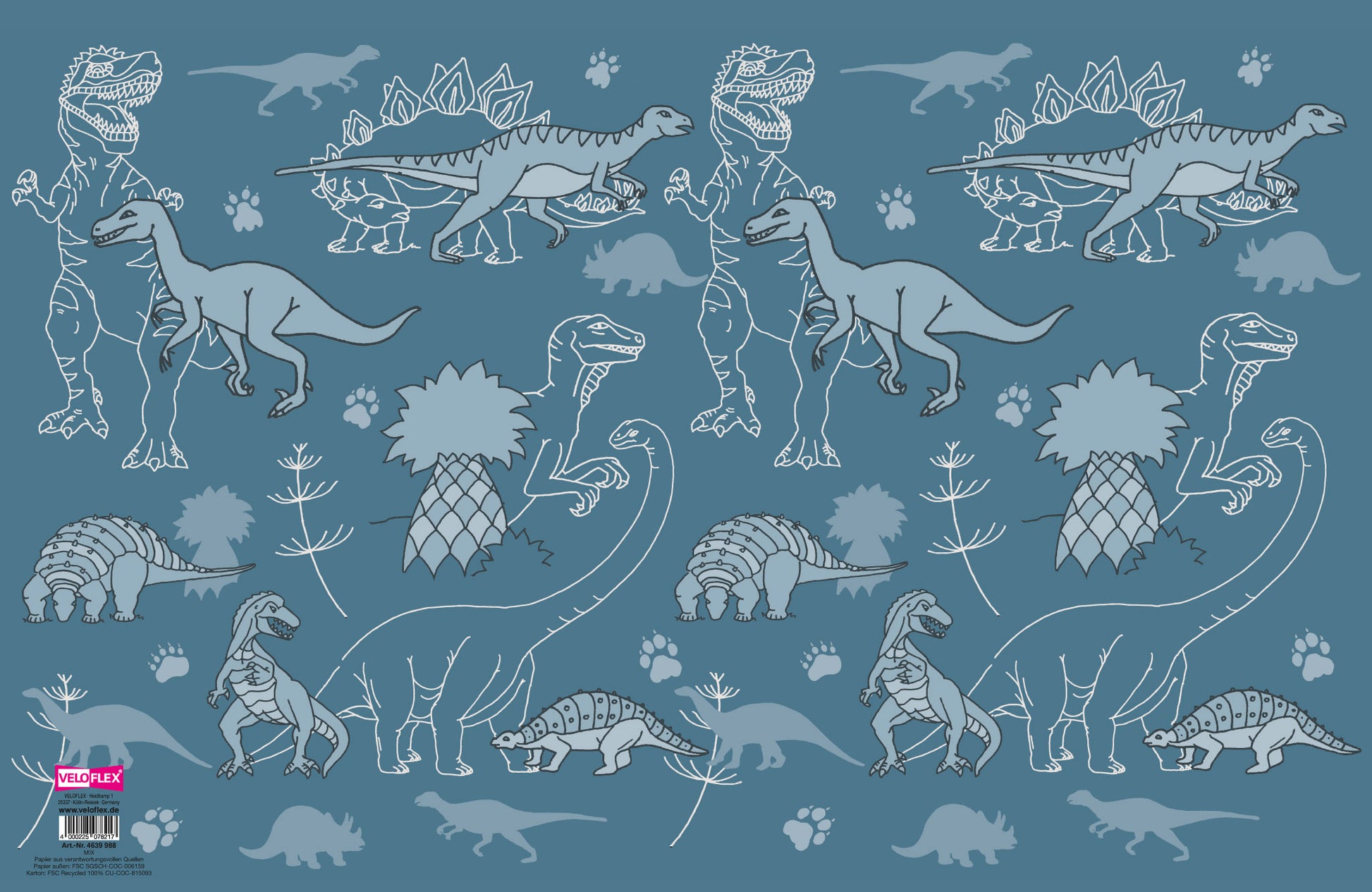 Schreibunterlage Dinos, 39 x 60 cm, aus Karton, umweltfreundlich