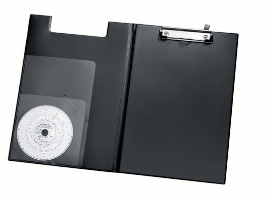 Clipboard Komfort, DIN A4, PVC-Folie, Metallklammer, Stifthalterung, schwarz