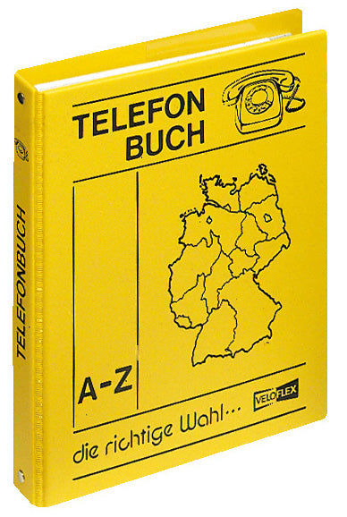Telefonringbuch, DIN A5, PP kaschiert, 4-Rund-Ring-Mechanik 16 mm, gelb