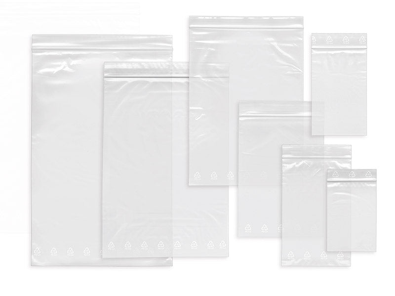 Druckbandbeutel, 80x120, PE 0,05 mm, immer wieder verschließbar, transparent