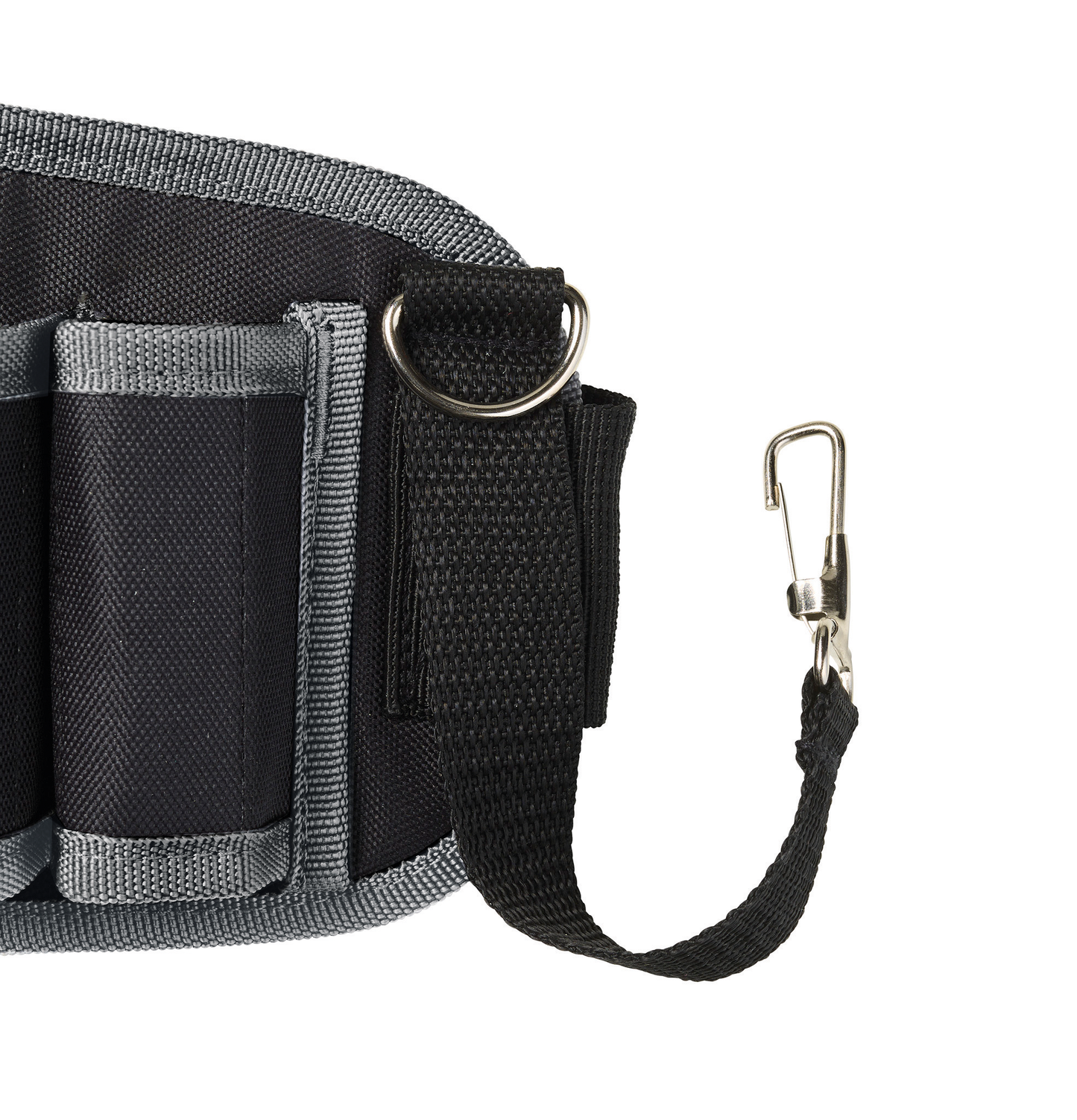 Tool Bag M, high-quality tool belt bag, robust textile, wide strap, water-repellent fabric, black/grey