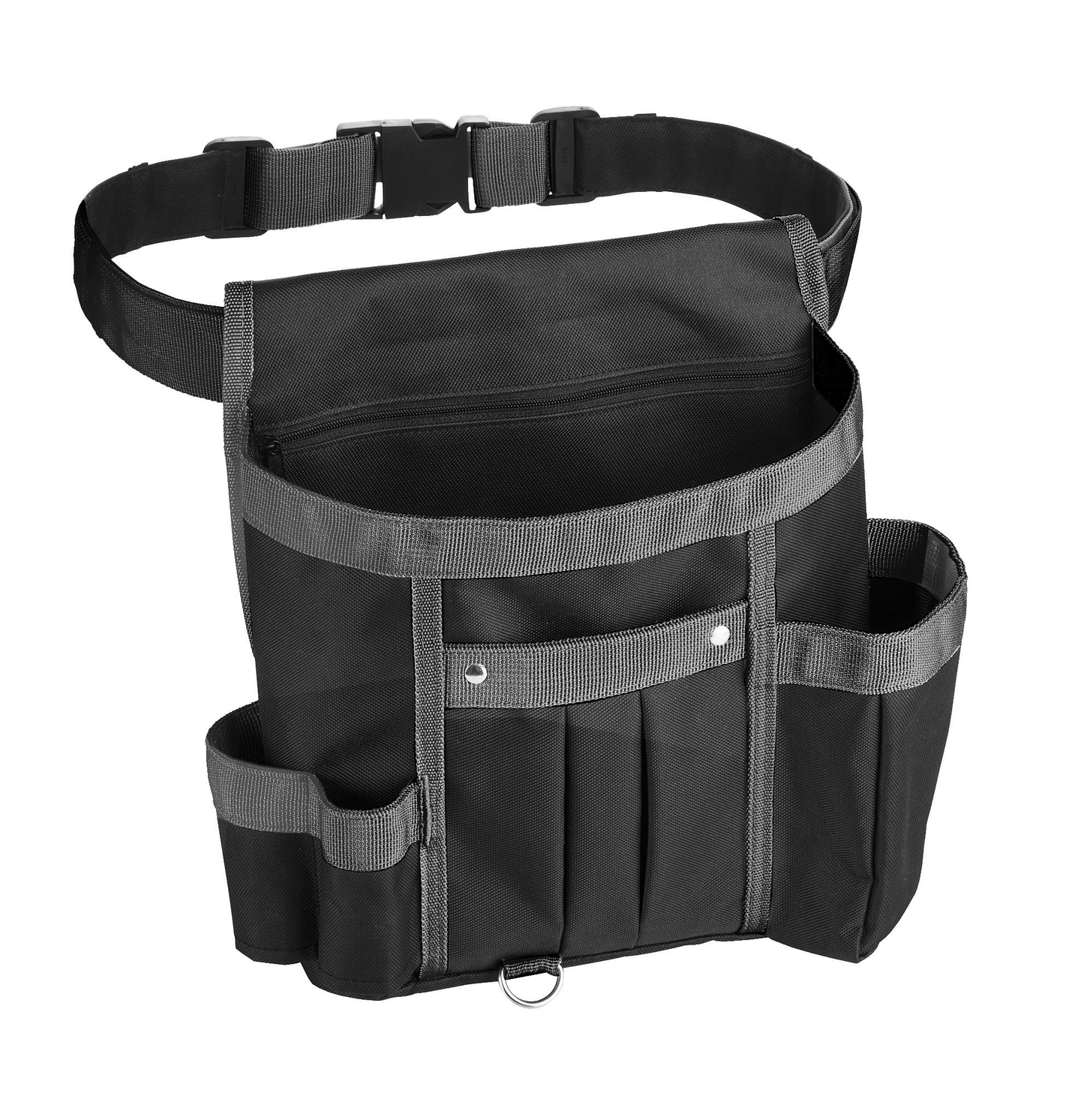 Tool Bag L, hochwertige Werkzeugtasche, robustes Textil, breiter Gurt, wasserabweisender Stoff, schwarz/grau