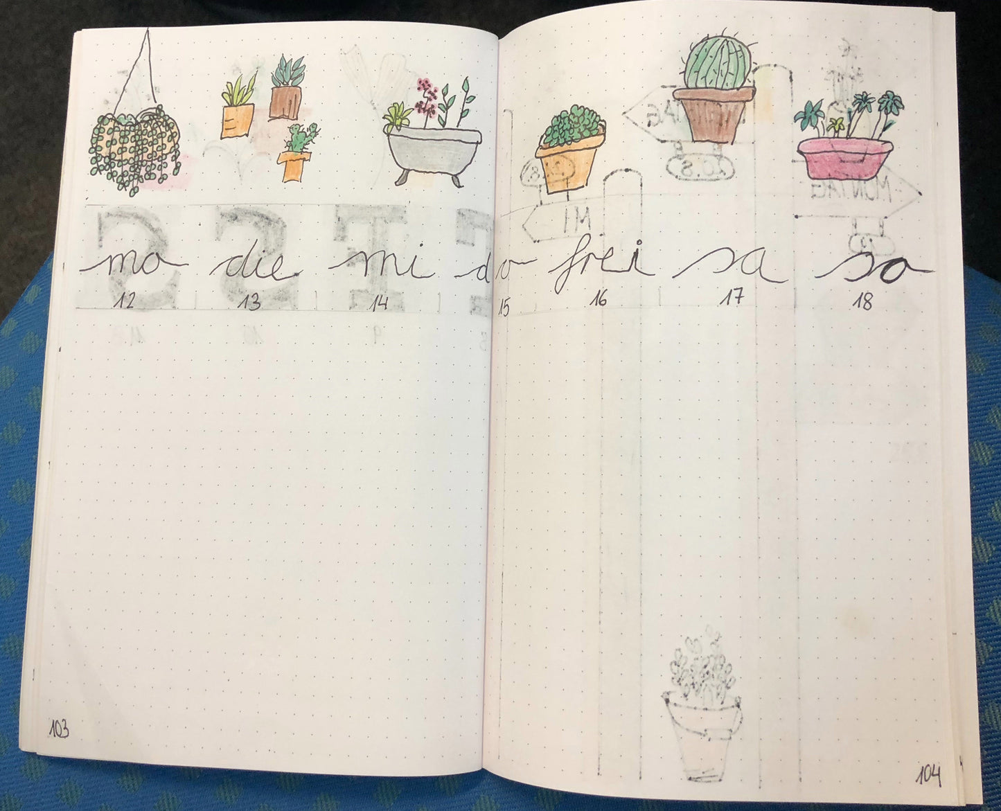 Bullet Journal Notizbuch, 13 x 21 cm, regeneriertes Leder, 2x 64 Blatt Einlagen