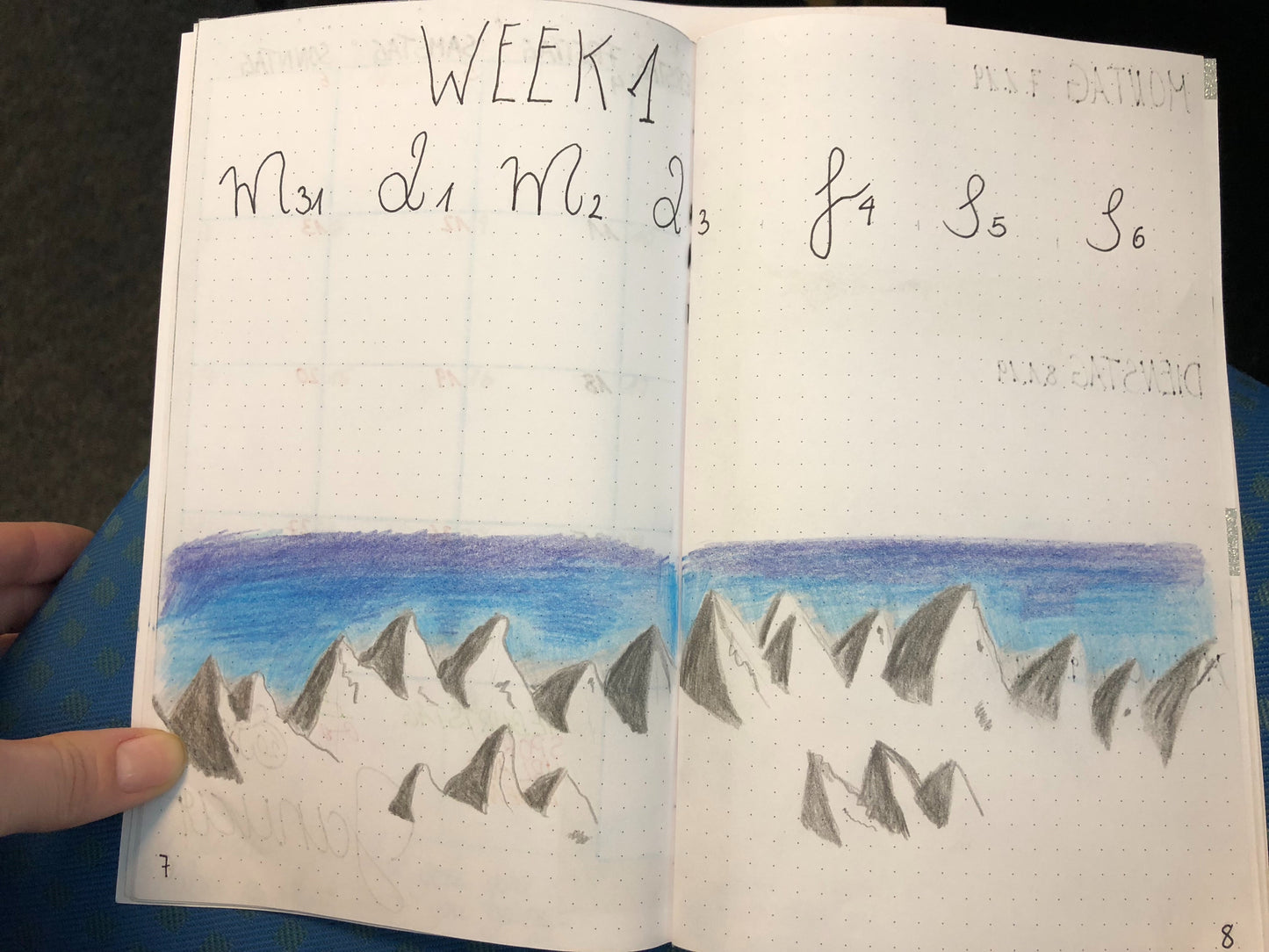 Bullet Journal Notizbuch, 13 x 21 cm, regeneriertes Leder, 2x 64 Blatt Einlagen