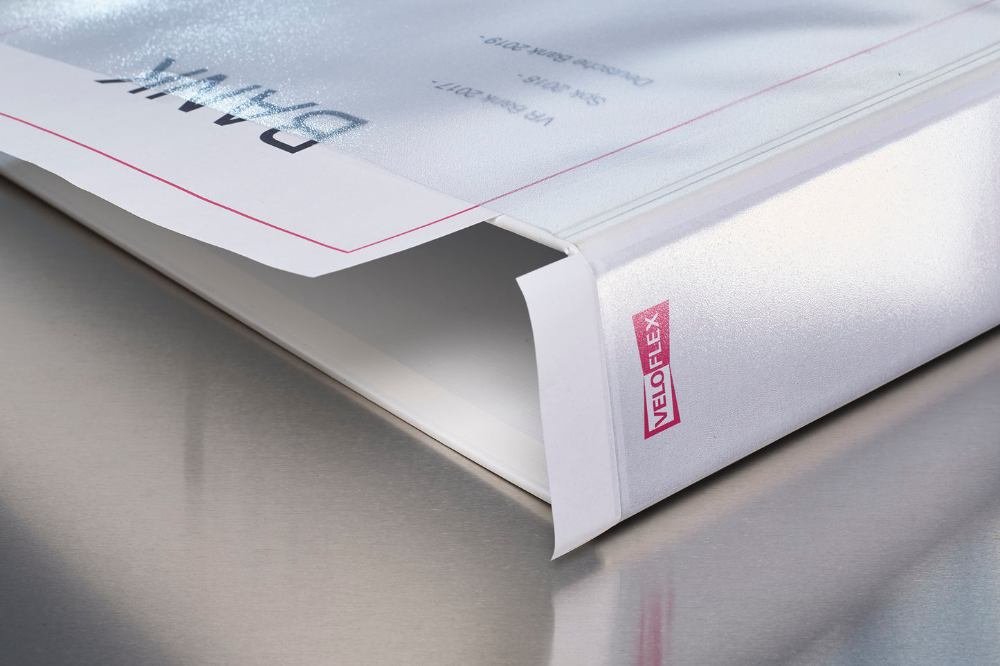 Presentation ring binder VELODUR®, DIN A5, PP laminated, 2-D-ring mechanism 30 mm, white